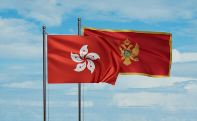 Montenegro and Hong Kong flag