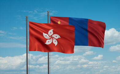 Mongolia and Hong Kong flag