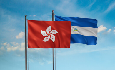 Nicaragua and Hong Kong flag