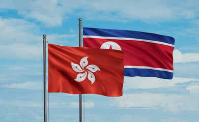 North Korea and Hong Kong flag