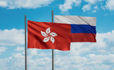 Russia and Hong Kong flag