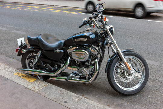 Paris, France-June 06, 2014: High power motorcycle Harley-Davidson XL 883 SPORTSTER