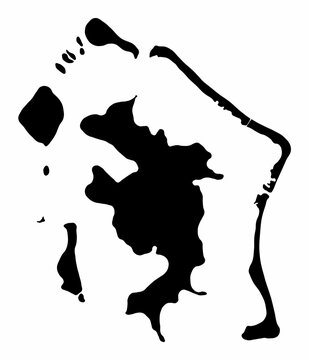 Bora Bora Island map silhouette