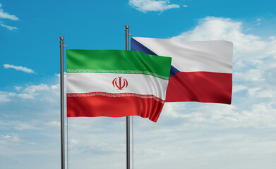 Czech Republic and Iran flag