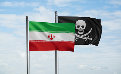 Pirate and Iran flag