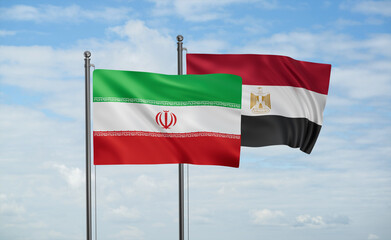 Egypt and Iran flag