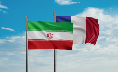 Iran and France flag