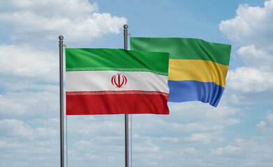 Gabon and Iran flag