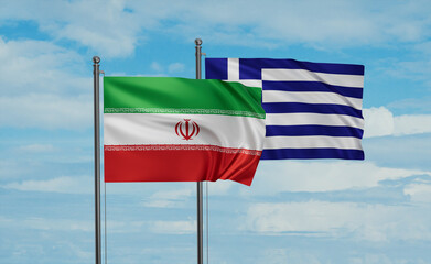 Greece and Iran flag