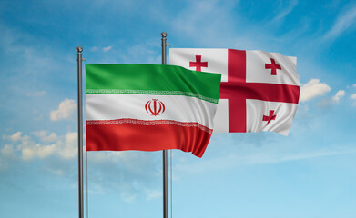 Georgia and Iran flag