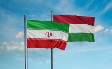 Hungary and Iran flag