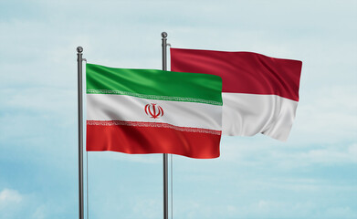 Indonesia and Iran flag