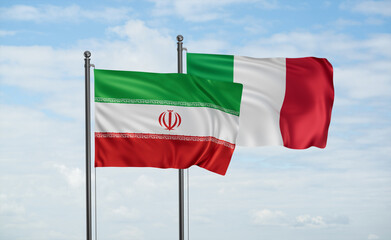 Italy and Iran flag