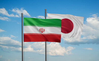 Japan and Iran flag