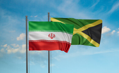 Jamaica and Iran flag