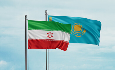 Kazakhstan and Iran flag