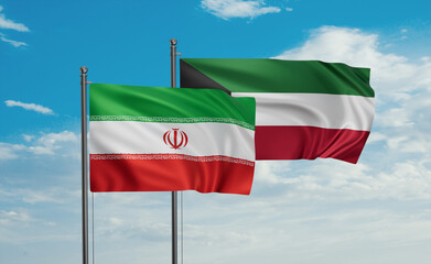 Kuwait and Iran flag