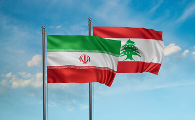Lebanon and Iran flag