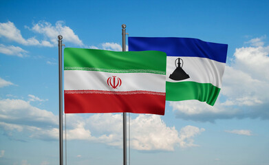 Lesotho and Iran flag
