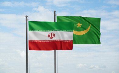 Mauritania and Iran flag