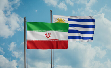 Uruguay and Iran flag