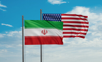 USA and Iran flags