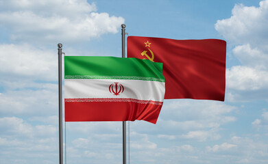 Soviet Union and Iran flag