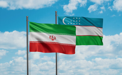 Uzbekistan and Iran flag