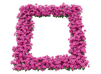 frame made of pink flowers