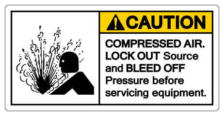 Caution Compressed Air Symbol Sign, Vector Illustration, Isolate On White Background Label .EPS10