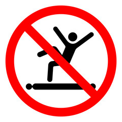 Injury Hazard Climbing Sitting Walking Or Riding On Conveyor Symbol Sign, Vector Illustration, Isolate On White Background Label .EPS10