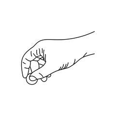 Line art of human hands, signs and gestures