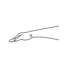 Line art of human hands, signs and gestures