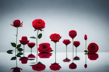 red poppies on a white background