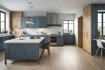 modern kitchen interior with kitchen  generated by AI technology 