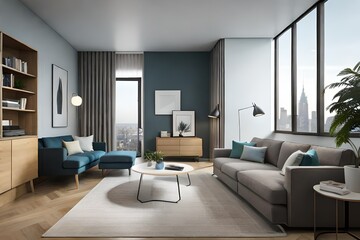 Naklejka na ściany i meble modern living room with furniture