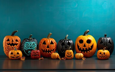 Halloween jack-o-lantern pumpkins