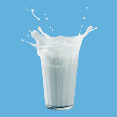 Realistic milk glass.Milk glass.3d milk glass