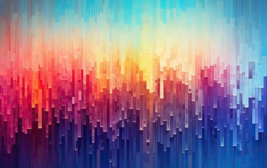 Abstract colorful background digital pixel blocks and flowing gradients