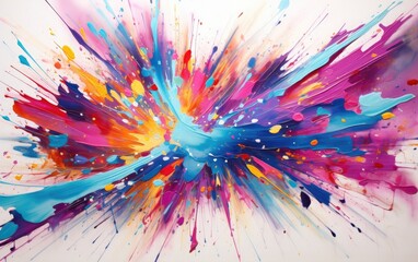 Abstract colorful painted background with splashes and energetic brushstrokes
