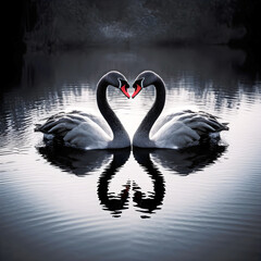Swans heart.AI generated.
