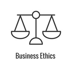 Business and Corporate Ethics Showing Company Values Icon and Single Aspect