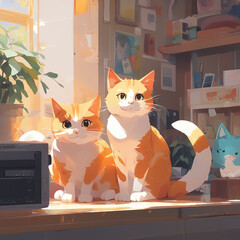 Whimsical Animal Illustration: Playful Depiction of a Cartoon Creature in a Graphic Design