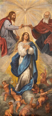 VALENCIA, SPAIN - FEBRUAR 17, 2022: The painting of Immaculate Conception in the church Iglesia de Nuestra Señora de Monteolivete by unknown artist.