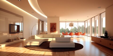 Luxurious interior elegant design in modern house. superlative generative AI image.