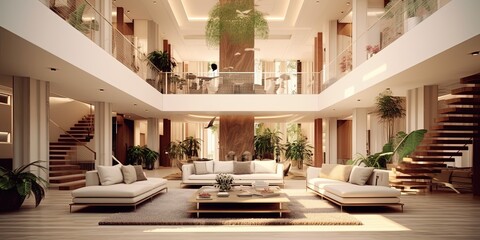 Obraz na płótnie Canvas Luxurious interior elegant design in modern house. superlative generative AI image.