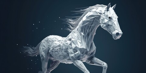 Majestic White Horse. Generative AI