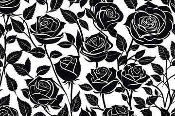 seamless pattern with roses Generated Ai