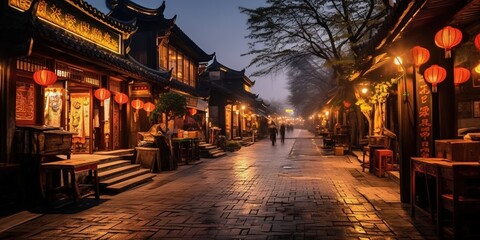 Fototapeta na wymiar Old Street is the oldest part of Luoyang City