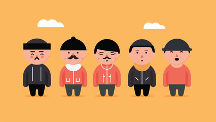 people cartoon avatars set. Isolated vector illustration of diverse characters.